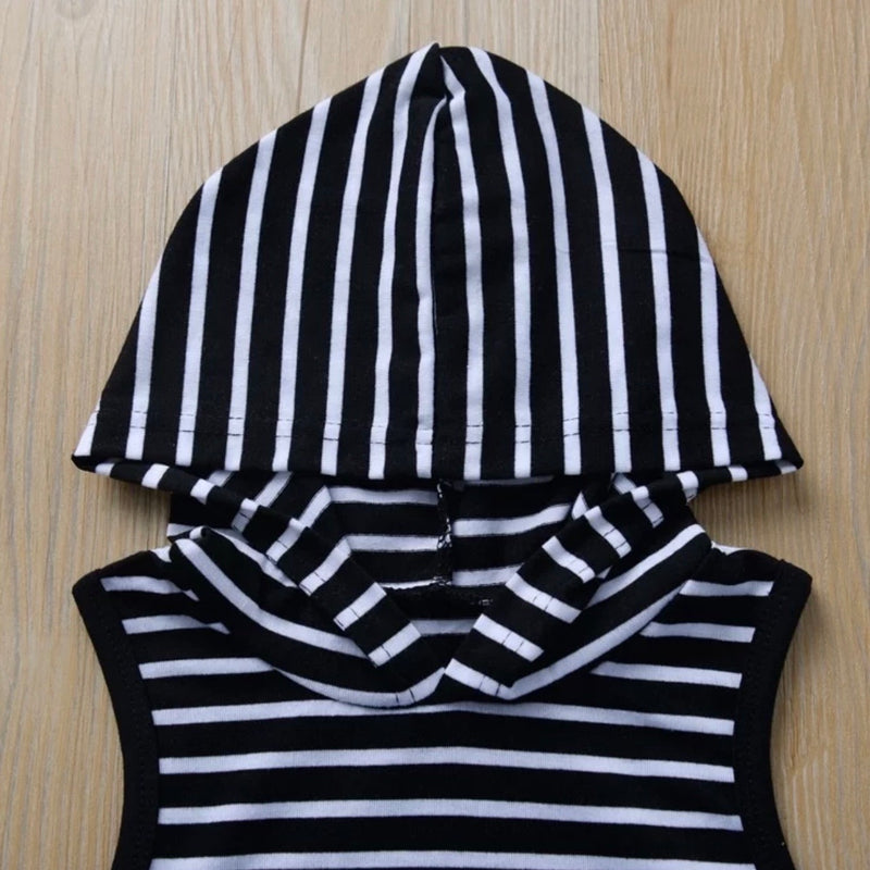 BOYS BLACK STRIPED JOGGER SET
